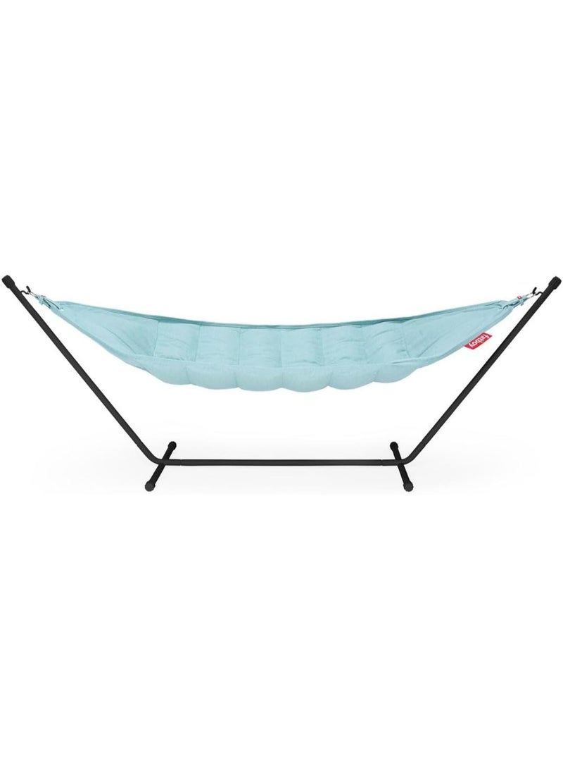 Fatboy Superb Hammock Swing and Stand with Pillow | Bleach-cleanable | 150 kg Capacity | Indoor and Outdoor | 100% Olefin | Filling: Polypropylene | Stand 330x100x110 cm | 270x138 cm (Pacific Blue) - Image 4